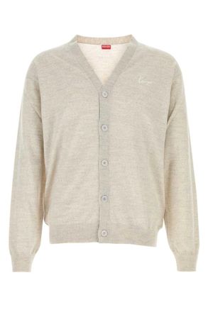 Kenzo Light Grey Logo Cardigans