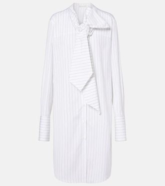 Dries Van Noten Striped tie-neck cotton minidress