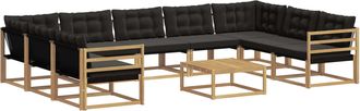 vidaXL Conjunto De Sof&aacute;s De Exterior 10 Uds. Blanco Y Negro Vidaxl