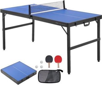 OEM Mesa De Ping-pong Para Juego De Tenis De Mesa 1526x665x718 Mm Mesa De Ping-pong De Mdf Plegable Port&aacute;til Para Interiores Con Red, 2 Paletas, 3 Pelotas