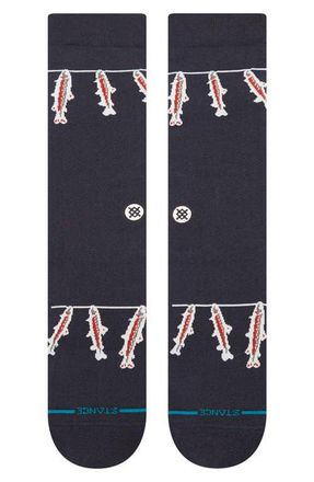 Stance Gone Fishin Crew Socks in Navy at Nordstrom, Size Large