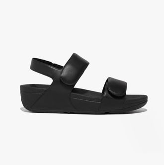 FitFlop Fitflop Lulu Womens Adjustable Back-strap Sandals All Black Leather - Size UK 6