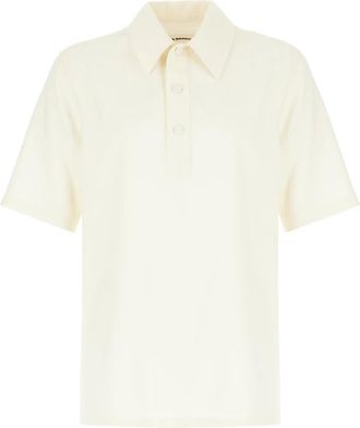 Jil Sander Wool Canvas Polo Shirt - Heren - Polos - Wit - XL - Wol - Tops