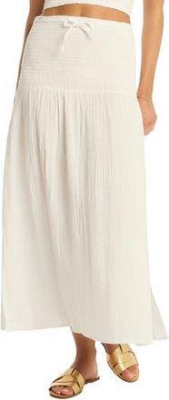 Sea Level Australia Sunset Beach Cotton Gauze Cover-Up Skirt in White at Nordstrom Rack, Size X-Small