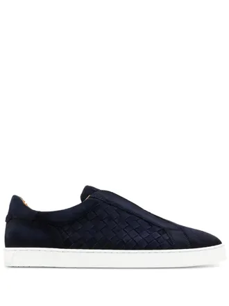 Magnanni woven suede sneakers - men - Calf Suede/Calf Leather/Rubber - 41.5 - Blue