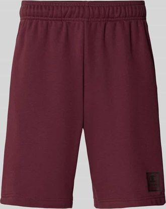 Champion Sweatshorts mit Logo-Print Modell TAPE in Bordeaux, Größe XXL
