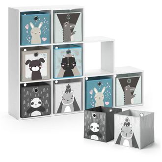 Vicco Estanter&iacute;a Infantil, Blanco, 142.4 X 107.8 Cm Con 8 Cajas Plegables Vicco