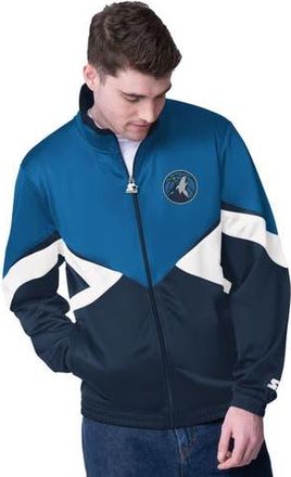 Starter Mens Starter Blue Minnesota Timberwolves Rush Applique Full-Zip Track Jacket at Nordstrom, Size X-Large