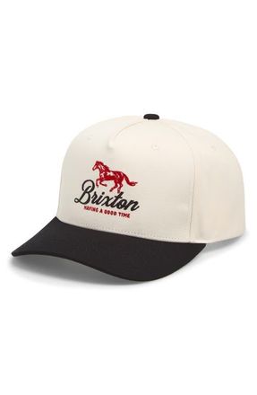 Brixton Good Times Organic Cotton Snapback Baseball Cap in Black/Whitecap at Nordstrom