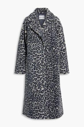 Stand Studio Leopard-print faux shearling coat - Blue - FR 34