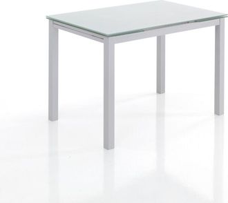 Oresteluchetta Oresteluchetta - Mesa Extensible De Cristal Templado Blanco Cm. Al.76 X L.110 X P.70