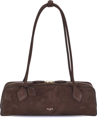 Alaia Womens Shoulder Bag Le Teckel Brown-Gold Calf Leather Brown/gold