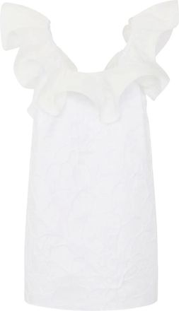 Elisabetta Franchi Abito a fiori jacquard - Bianco