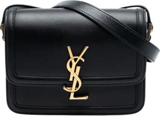 Saint Laurent Pre-owned Cross Body Bags, female, Black, Size: ONE SIZE Pre-owned Leather Crossbody Bag