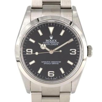 Rolex Pre-owned Explorer I Stainless Steel Automatic 114270 - Dames - Vintage Horloges - Zwart - ONE Size - Vintage