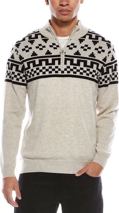 Brodie Fairisle Wool & Cashmere-Blend 1/4-Zip Mock Neck Sweater
