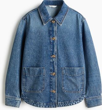 H&M Denim Shacket in Denim Blue at Nordstrom, Size Xx-Small