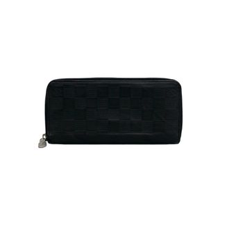 Louis Vuitton Black Leather Long Wallet (Bi-Fold) (Pre-Owned)