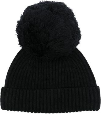 Jean Paul Gaultier pompom-embellished wool beanie - women - Wool - One Size - Black