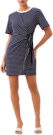 Fifteen Twenty Darla Side Knot T-Shirt Dress in Navy/cream at Nordstrom, Size X-Small