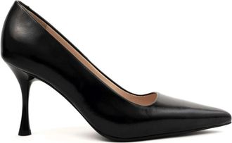 Sergio Moretti Klassieke Zwarte Hoge Hakken Pumps - Dames - Pumps - Zwart - 40 EU - Leer - Schoenen