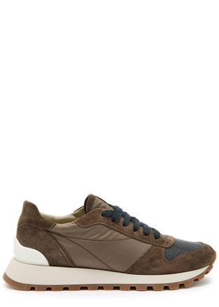 Brunello Cucinelli Panelled Suede Sneakers - Brown - 40 (IT40/ UK7)