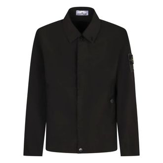 Stone Island Jassen, Heren, Zwart, S, Katoen, Light Compact Touch Poly-TC Jas