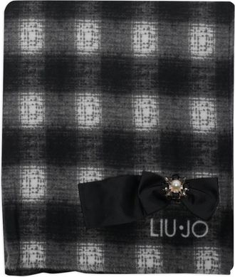 Liu Jo check bow scarf - women - Polyester - One Size - Black