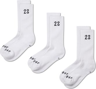 Nike Jordan Essentials Crew Socks (3 Pairs) in White | DA5718-100
