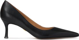 Kazar Klassieke Zwarte Stiletto Pumps - Dames - Pumps - Zwart - 39 EU - Leer - Schoenen
