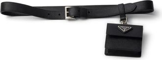 Prada Saffiano leren riem - Zwart