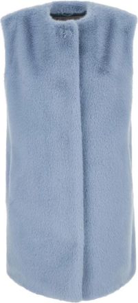 Herno Faux Fur & Shearling Jassen - Dames - Bodywarmers - Blauw - M - Jassen