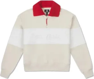 Converse (WMNS) Converse YOTD Half-Zip Crew Sweater Asia Sizing Beige 10026812-A01