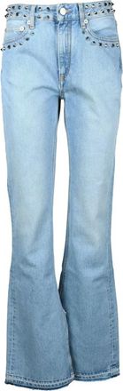 Alessandra Rich Jeans - Dames - Flared Jeans - Blauw - W28 - Katoen - Jeans