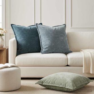 vidaXL Vidaxl Federa 6 Pz Houten Verde 80 X 80 Cm Tessuto Chenille