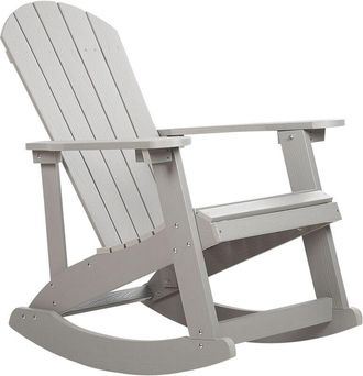 Beliani Beliani - Sedia a dondolo tradizionale da giardino grigio chiaro Adirondack