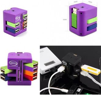 Trade Shop Trade Shop - Hub Combo 6 Porte Usb 2.0 Letto Card Schede Multifunzione Porte Girevoli 360&deg;