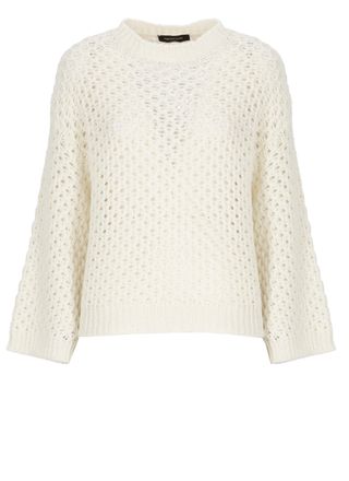 Fabiana Filippi Ivory Sequin Perforated Perforated Sweater