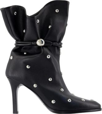 Isabel Marant Schoenen, Dames, Zwart, 36 EU, Leer, Zwarte leren enkellaarzen - puntige neus