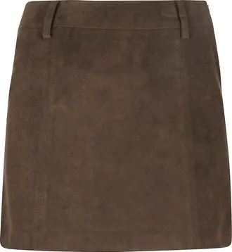 Dunst Faux Suede Miniskirt With Belt Loops And Streamlined Silhouette