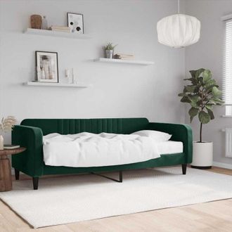vidaXL Vidaxl - Furniture Limited - Sof&aacute; Cama Con Colch&oacute;n Terciopelo Verde Oscuro