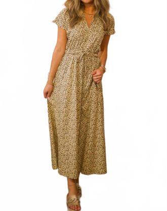 Pinch Design Open Back Maxi Dress In Leopard
