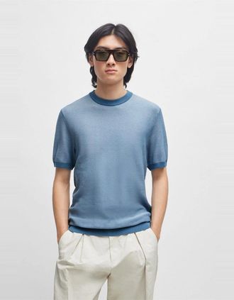 HUGO BOSS Mens Tantino Knitted T-Shirt - Blue - Size: 2X large