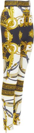 Versace Runway Rodeo Barocco black gold harness legging pants IT36 XXS