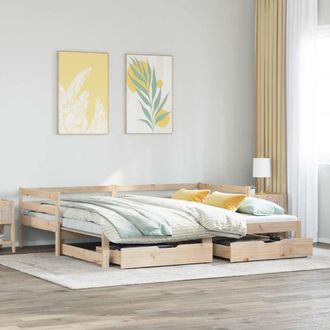 Berkfield Home Daybed with Drawers without Mattress 90x200 cm Solid Wood in Brown