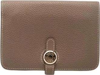 Herm&egrave;s Pre-owned Dogon Wallet - Dames - Vintage Accessoires - Bruin - ONE Size - Leer - Vintage