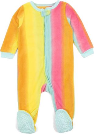 Leveret Footed Fleece Printed Holiday Pajamas in Rainbow at Nordstrom, Size 12-18M