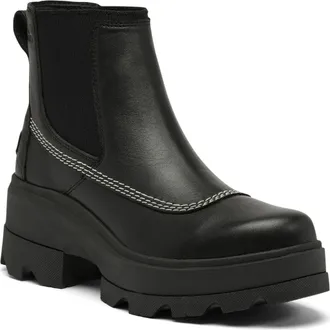 Sorel Joan FRWD Waterproof Chelsea Boot in Black/Bleached Ceramic at Nordstrom Rack, Size 9