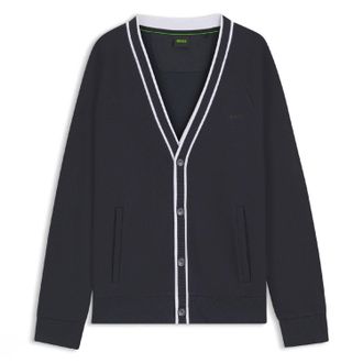 HUGO BOSS Mens Sardigan Relaxed Fit Cardigan in Dark Blue - Size X-Large