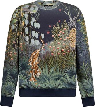 Etro graphic-print crew-neck sweatshirt - men - Cotton/Nylon - M - Blue